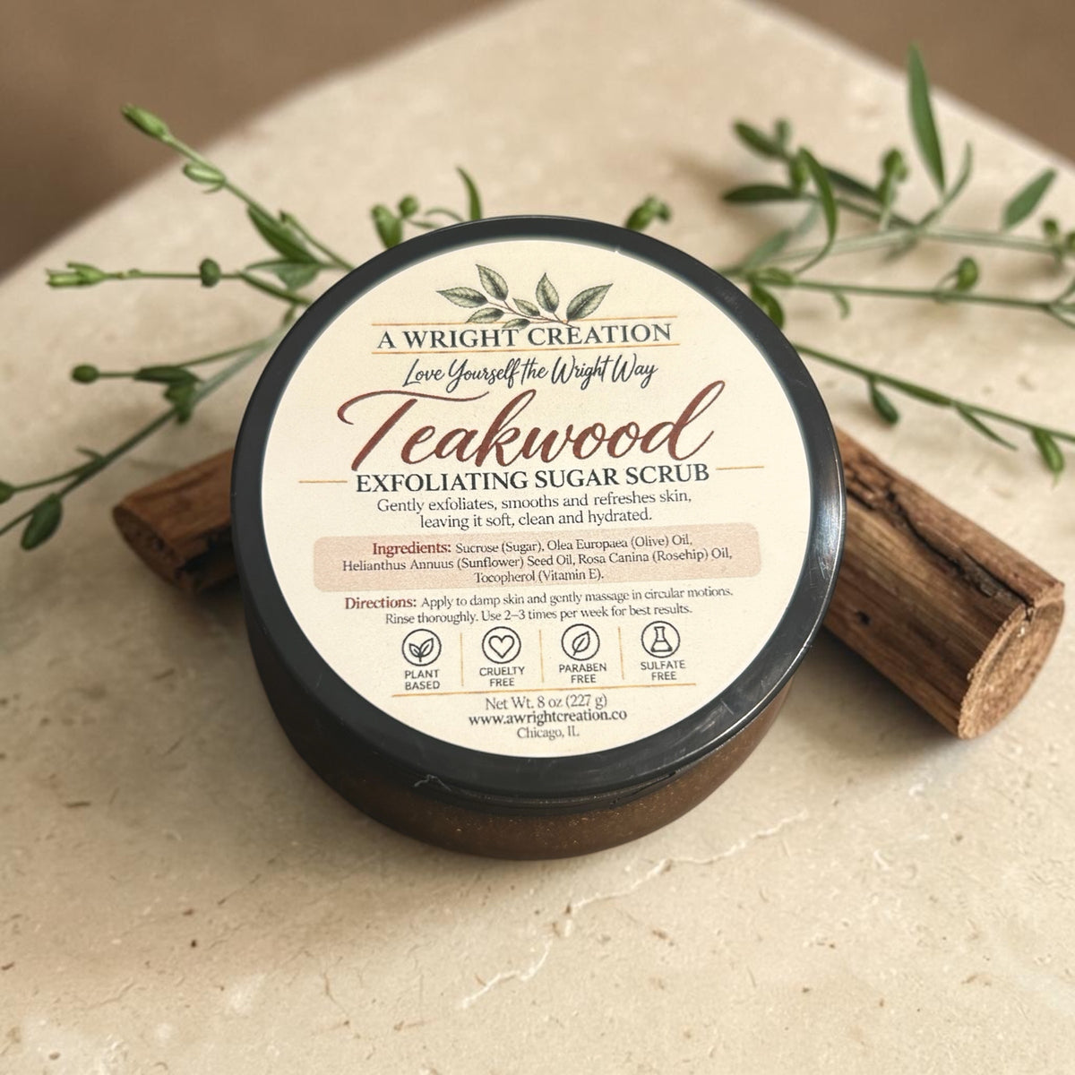 Teakwood - Mega Moisture Body Sugar Scrub - Exfoliator