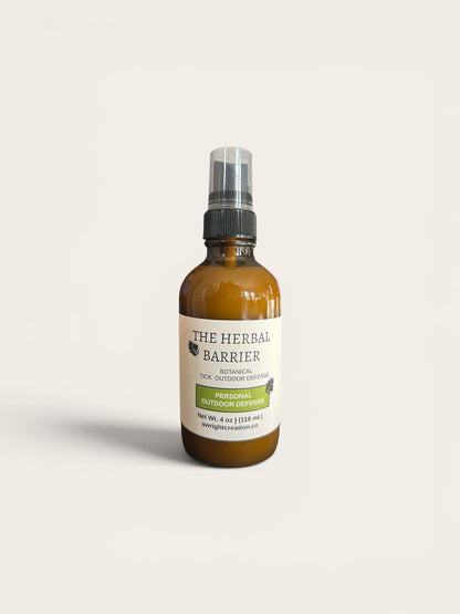 A spray bottle of Wright Way The Herbal Barrier Personal Outdoor Defense Spray on a white background