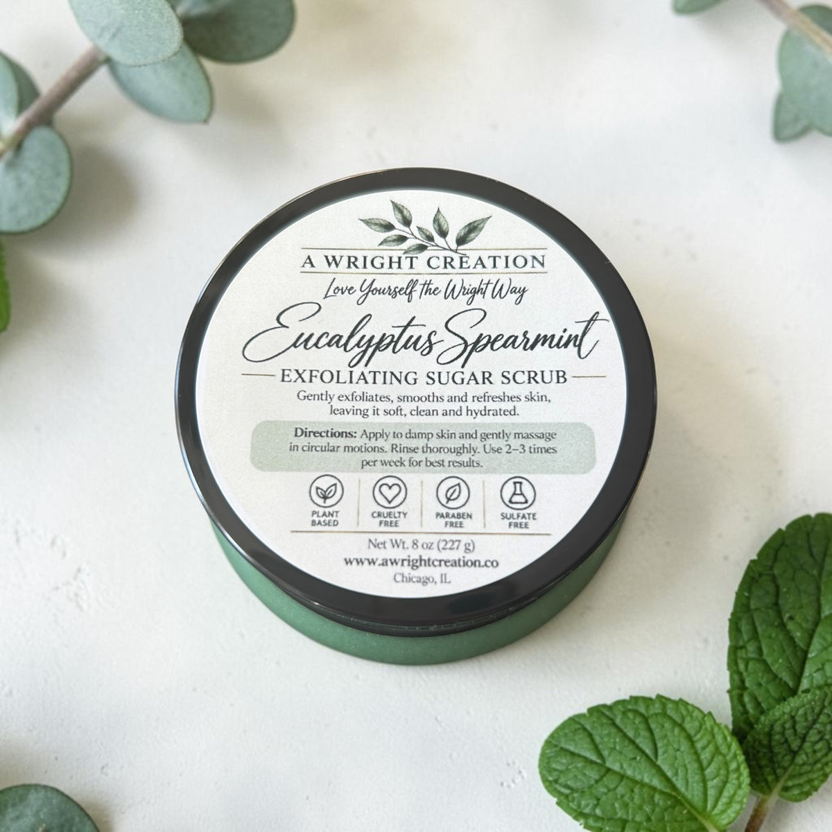 Eucalyptus & Spearmint  - Mega Moisture Botanical Premium Body Sugar Scrub - Exfoliator