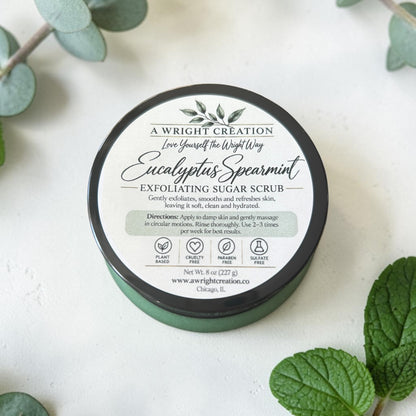 Eucalyptus & Spearmint  - Mega Moisture Botanical Premium Body Sugar Scrub - Exfoliator